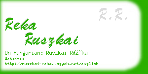 reka ruszkai business card